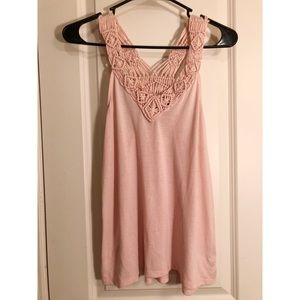 Light Pink Fringe Tank Top